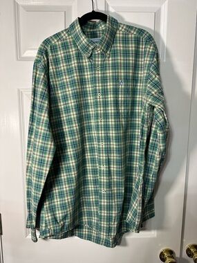 Southern Tide Green Plaid Button-Down Shirt